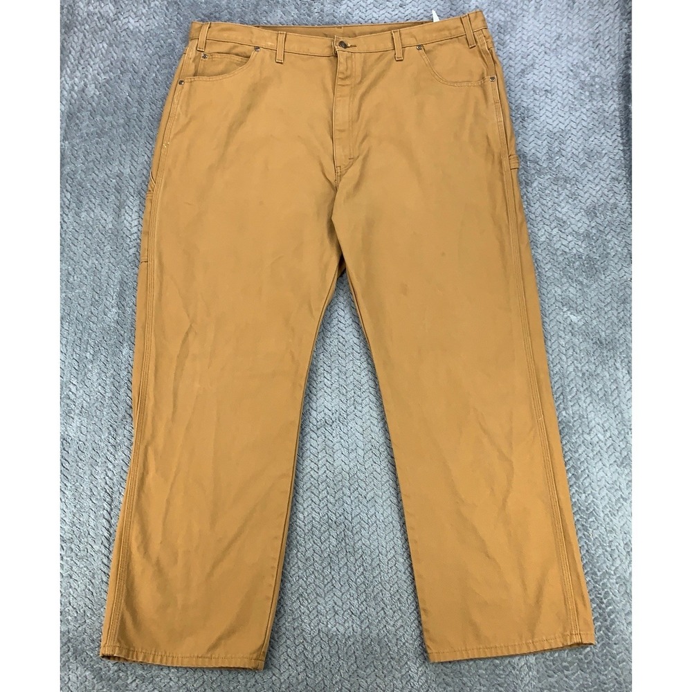Dickies Pants Mens 46x32 Brown Carpenter Utility Gold Label Workwear Duck Canvas